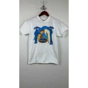 Vintage Disney Hercules Pegasus Graphic T-Shirt White Hanes Beefy-T Kids L 14-16
